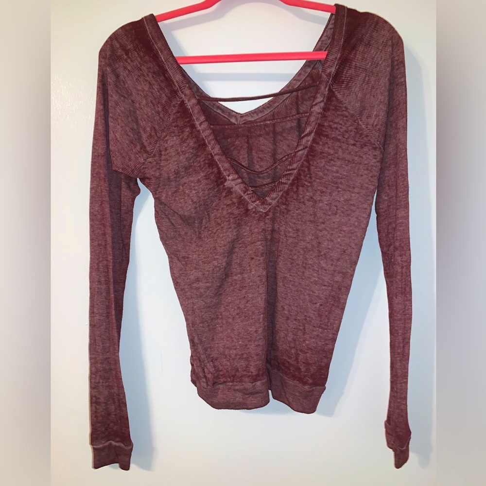 Planet Gold Maroon Long-Sleeved Top